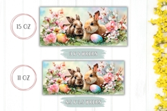 Floral Easter Mug Sublimation, Easter Bunnies Mug Wrap Product Image 2