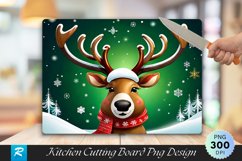 Cute Reindeer Face Christmas Cutting Board PNG Design Product Image 1