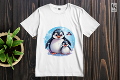 Cute Penguin Family Clipart Sublimation PNG Product Image 2