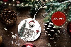 Christmas Tree Round Ornament, Christmas Skull Ornament Product Image 2