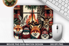 Animals Mouse Pad Sublimation, Christmas Mouse Pad PNG Product Image 1