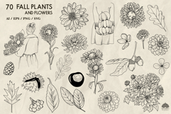 70 Fall plants and flowers SVG PNG EPS Product Image 2
