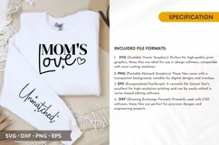 Mom's Love SVG - Mother's Day Sleeve T shirt Design Product Image 2