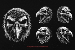 10 Bundle Dark Art Raven Skull Bird Death Crow Horror Animal Product Image 3