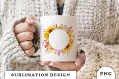 Watercolor Autumn Flowers Frame png Product Image 2