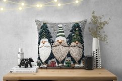 Embroidery Christmas Gnome Pillow Case, Gnomes Pillowcase Product Image 2