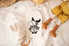 Cute moose in sweater and scarf SVG EPS PNG. Product Image 3