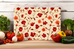 Red Cottagecore Flower Cutting Board | Cutting Board png Product Image 2