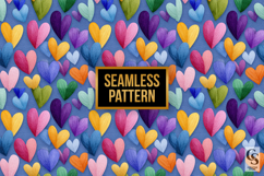 Colorful Hearts Pattern Digital Paper Product Image 2