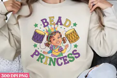 BEAD PRINCESS PNG, Mardi Gras Sublimation PNG Product Image 1