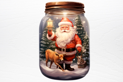 Christmas in Jar Watercolor Clipart PNG Product Image 2