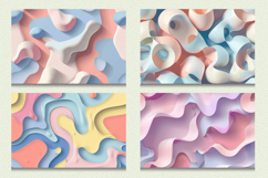 Pastel 3D Abstract Shapes Cutting Boards sublimation Design Product Image 2