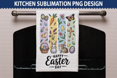 Happy Easter Day Kitchen Towel - Easter Sublimation PNG Product Image 1