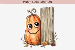Peeking pumpkin halloween png design for T-shirts Product Image 2