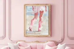 Watercolor Coastal Cowgirl Boots Beach Print Product Image 2