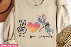 Peace Love Dragonfly PNG, Dragonfly Sublimation PNG Product Image 3