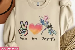 Peace Love Dragonfly PNG, Dragonfly Sublimation PNG Product Image 3