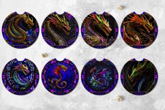 Magic Dragon | 8 Car coaster &amp; key chain sublimation designs Product Image 2