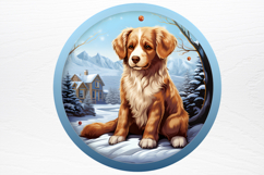 Christmas Dog Ornaments Engraved Clipart PNG Product Image 2