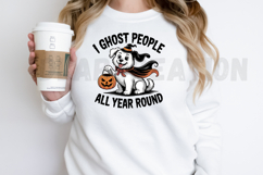 Funny Cat Ghost Sublimation PNG Design Product Image 2