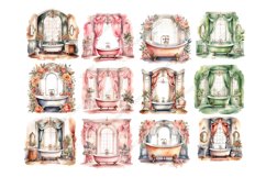 Mediterranean Bathroom Clipart, Vintage Bathroom Product Image 2