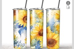 Sunflower watercolor flower 20oz Tumbler Wrap Product Image 1