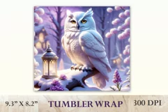 Sublimation Tumbler Wrap 3D White Owl / Png file Product Image 2