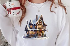 Fairy Christmas House Sublimation Clipart, Fairy Christmas Product Image 2
