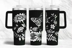40oz Tumbler laser svg Wildflowers wrap | Engraved wrap Product Image 1