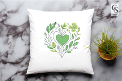 Green Botanical Heart Clipart Sublimation PNG Product Image 3