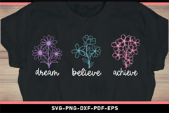 Dream believe achieve SVG, Inspirational Quotes T shirt PNG Product Image 2