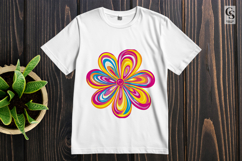 Colorful Swirl Flower Art Clipart PNG Product Image 2