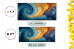 Abstract Mug Wrap, Blue Mug Template, Stars Mug PNG Product Image 2