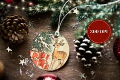 Vintage Winter Ornament, Vintage Christmas Deer Ornament Product Image 2