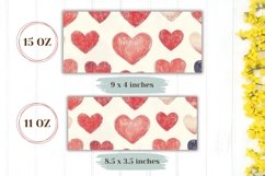 Red Love Mug Template, Cartoon Hearts Mug Sublimation Product Image 2