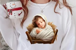 Christmas Baby Jesus Watercolor Clipart, Christmas Baby Jesu Product Image 2