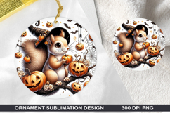 Squirrel Stained Glass Ornament PNG, Digital Download File Product Image 1