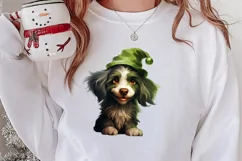 Green Christmas Dog Clipart Sublimation, Christmas Dog PNG Product Image 2