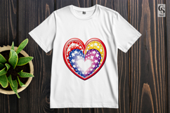 Patriotic Heart Clipart Sublimation PNG Product Image 2
