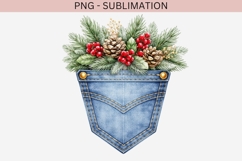 Denim pocket flowers png design for T-shirts Product Image 2