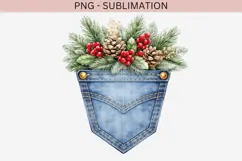 Denim pocket flowers png design for T-shirts Product Image 2