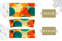 Retro Circles Tumbler Wrap, Retro 40 Oz Tumbler Template Product Image 2