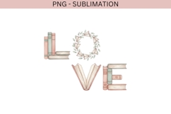 Love Books PNG | Soft Pastel Book Lover Design Product Image 3