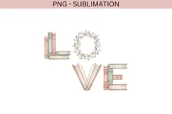 Love Books PNG | Soft Pastel Book Lover Design Product Image 3