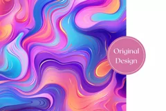 Liquid Paint Tumbler Wrap, Colorful Tumbler Sublimation Product Image 2