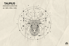 Taurus Zodiac sign line drawing Svg Png Eps Product Image 2