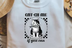 Sarcastic Animal cat ch me if you can Black png Product Image 1