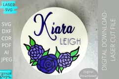 Kiara Leigh Floral Laser svg, Nursery Glowforge Laser svg Product Image 2