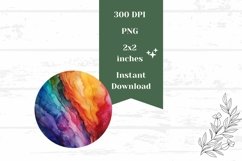 Fluid Art Round Earrings Design, Abstract Round Earring Product Image 2