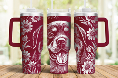 40oz Tumbler laser svg|Rottweiler Dog Among Flowers Product Image 2